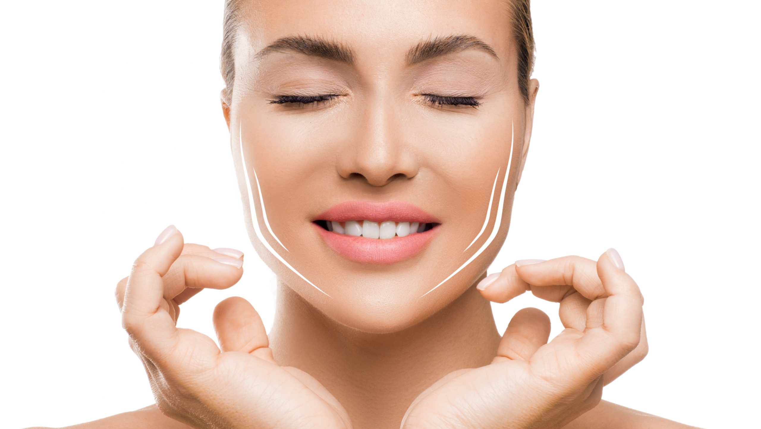 Facial contouring treatment illustration in a clinical context