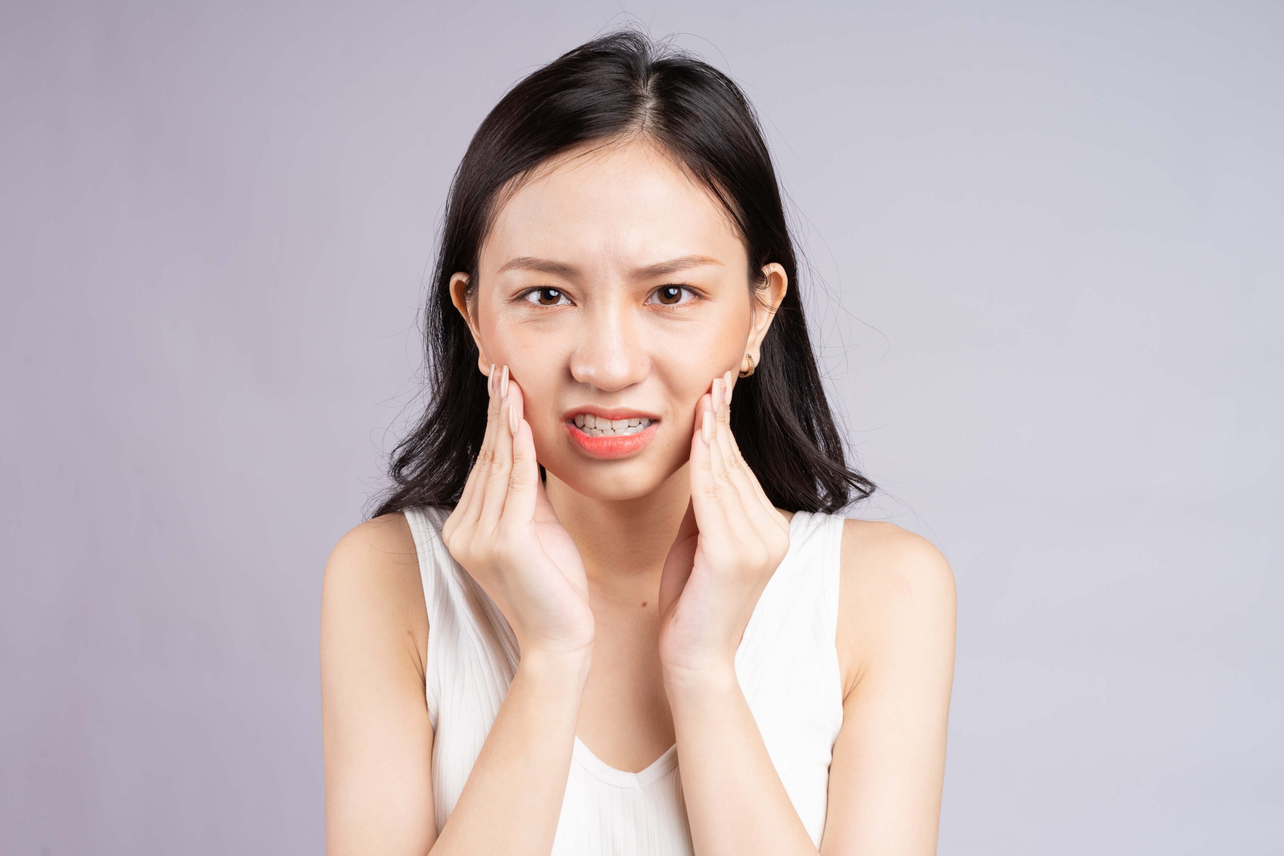 Portrait of a woman with clear and even facial skin tone