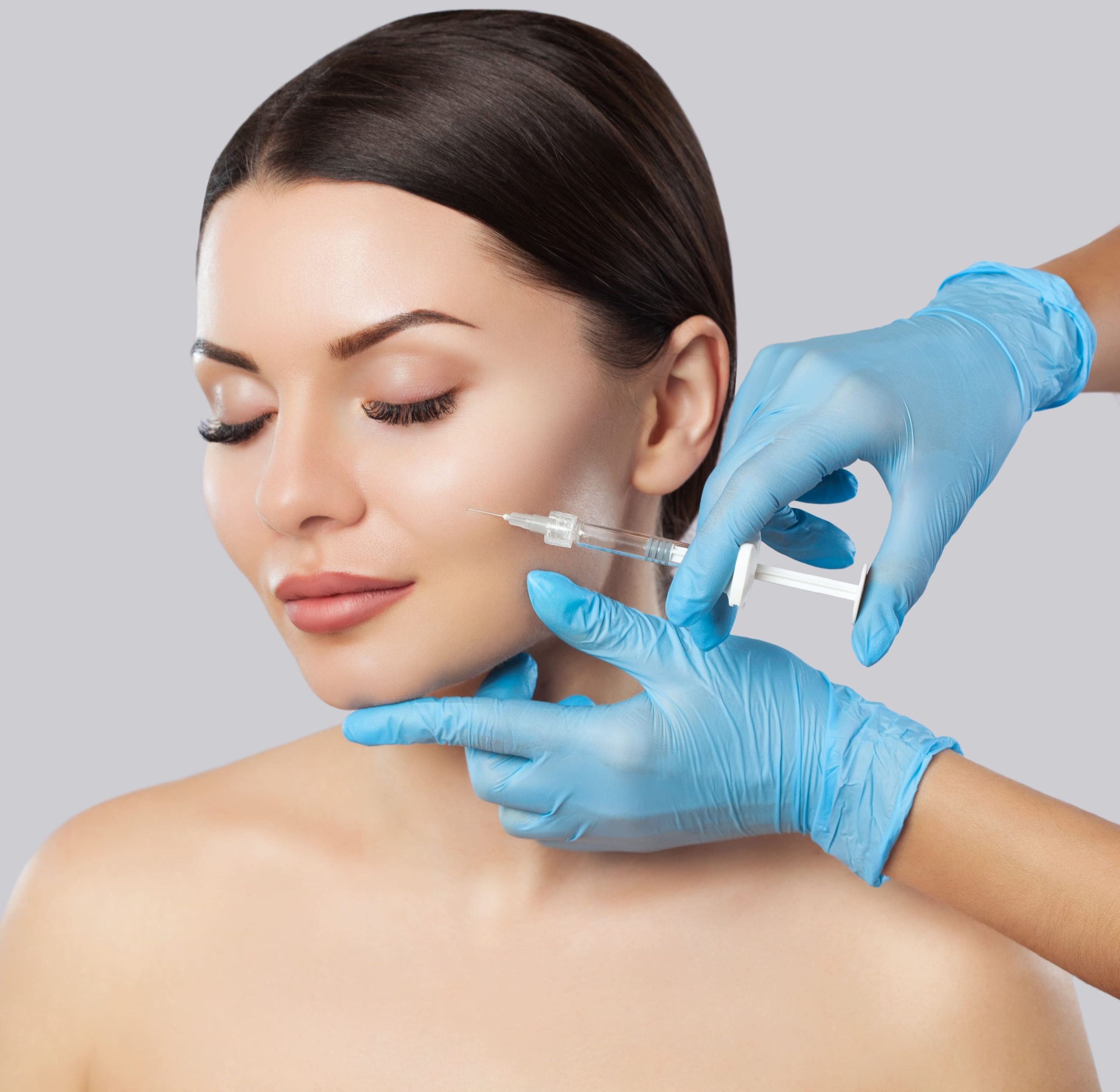 Collagen-stimulating skin treatment being performed in clinic
