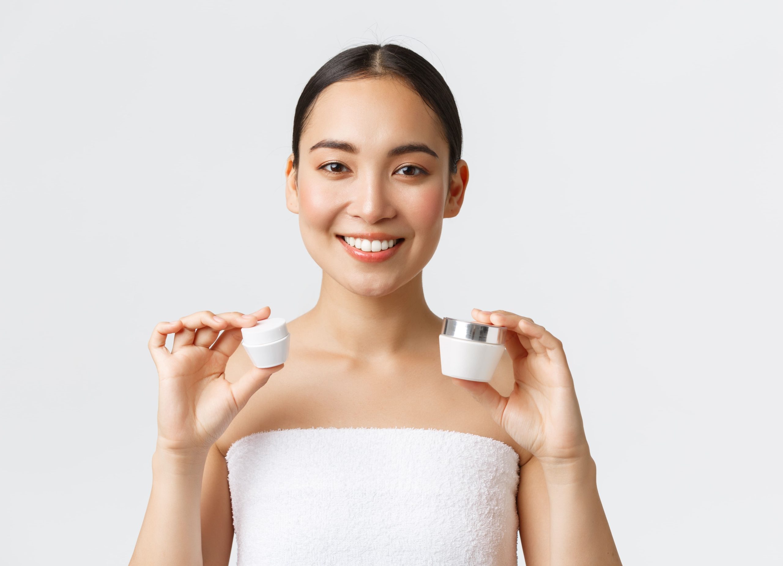 Post-treatment skincare care being applied in a clinical environment