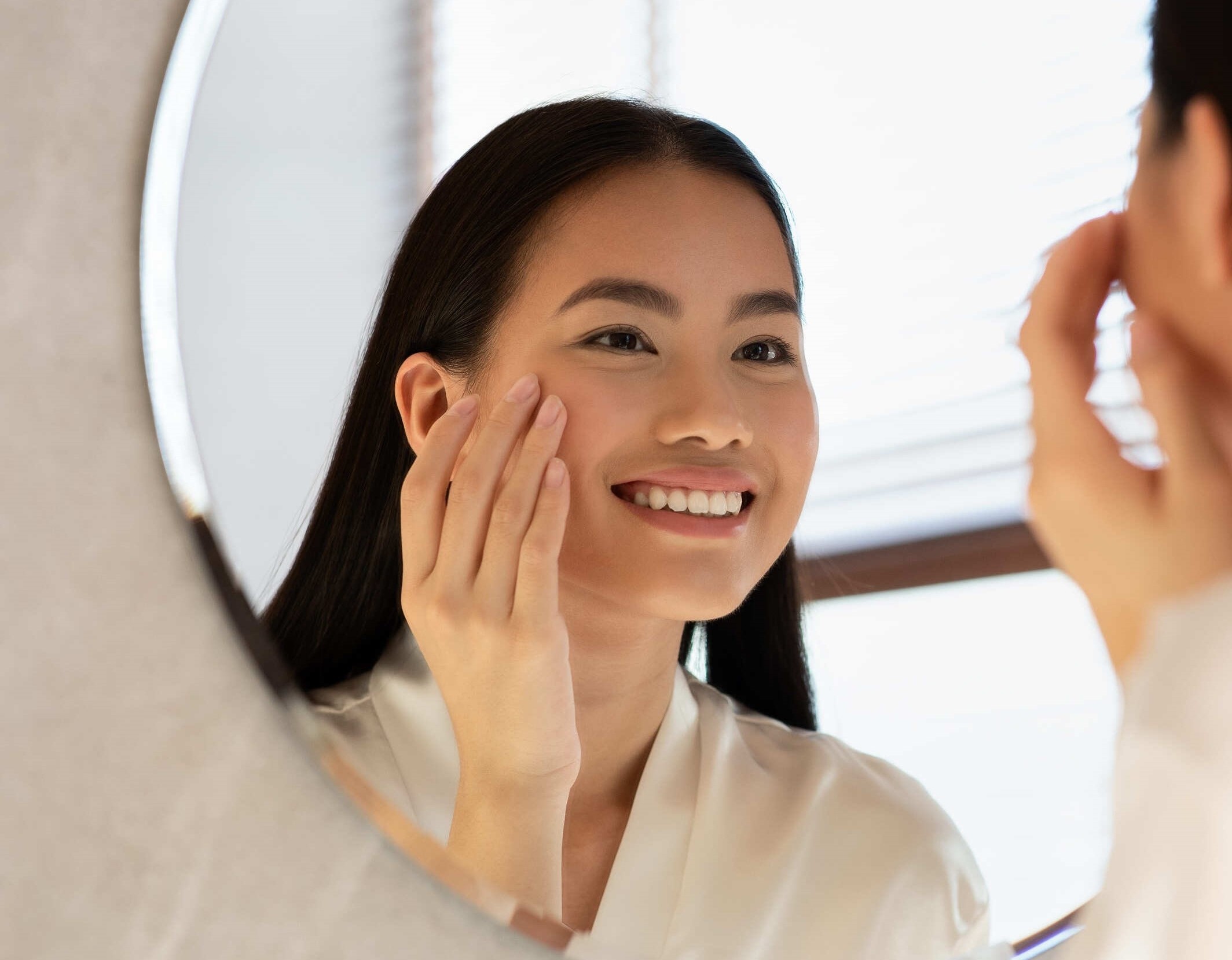 Educational image showing general skin appearance after acne care
