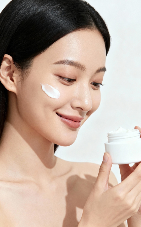 Medical-grade skincare products arranged for aesthetic treatments